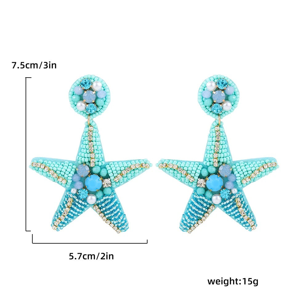 Seaside Serenity Beaded Starfish Earrings